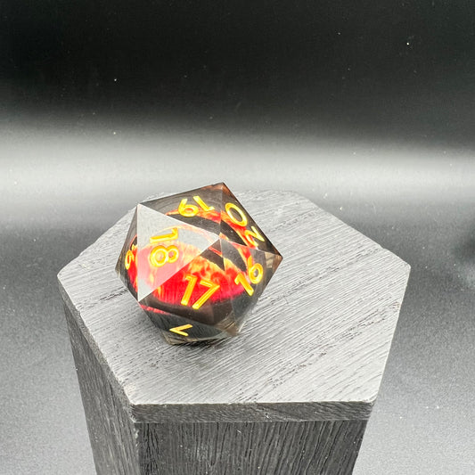 Red Dragon Eye Liquid Core Large Spindown D20