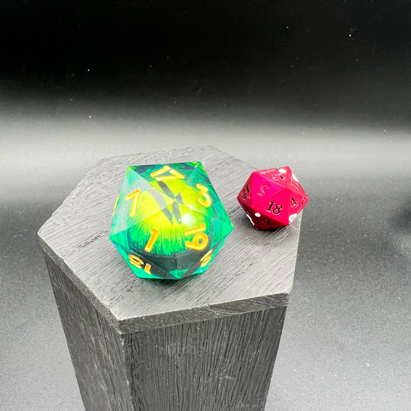 Green Dragon Eye Liquid Core Large D20