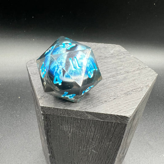 Blue Dragon Eye Liquid Core Large D20