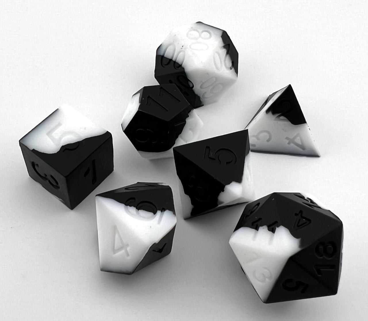 Black and White Silicone Dice