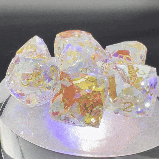 Holographic Gem-Cut Glass Dice