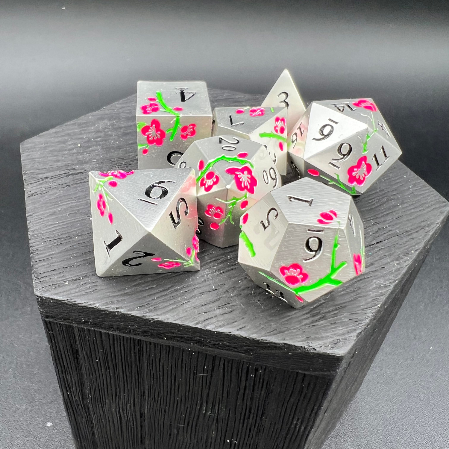 Plum Blossom Metal Dice