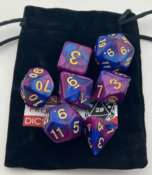 AD-04 Two-Tone-Blue-and-Purple, Acrylic Dice Set
