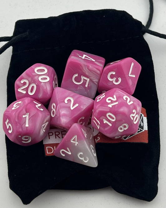 AD-06 Two-Tone (Pink and White), Acrylic Dice Set