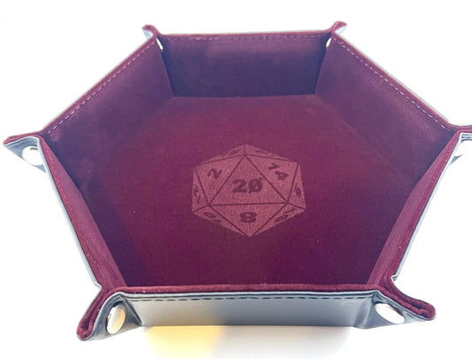 AT-11 Dark-Red-Velvet, Hexagonal Snap Tray