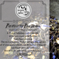 Tea blend with blue cornflower and earl grey, labeled 'Sorensen's Infusions Brews', on a textured background.