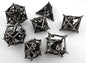 CR-01 Ancient-Silver, Caged-Dragon, Rattan Series, Hollow-Metal Dice Set