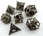 CR-02 Ancient-Bronze, Caged-Dragon, Rattan Series, Hollow-Metal Dice Set