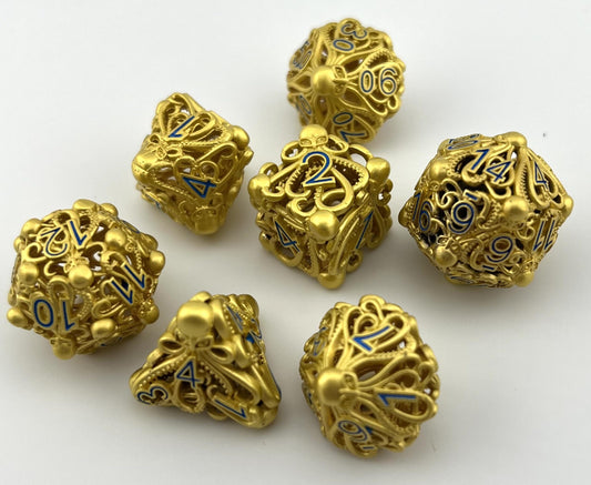 HO-02 Gold, Octopus Series, Hollow-Metal Dice Set