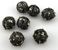 HS-02 Black-With-Gold-Numbers, Spherical, Hollow-Metal Dice Set