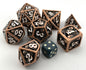 HS-11 Copper, Hollow-Metal, Skull Dice Set