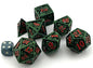 HS-12 Green Hollow-Metal, Skull Dice Set