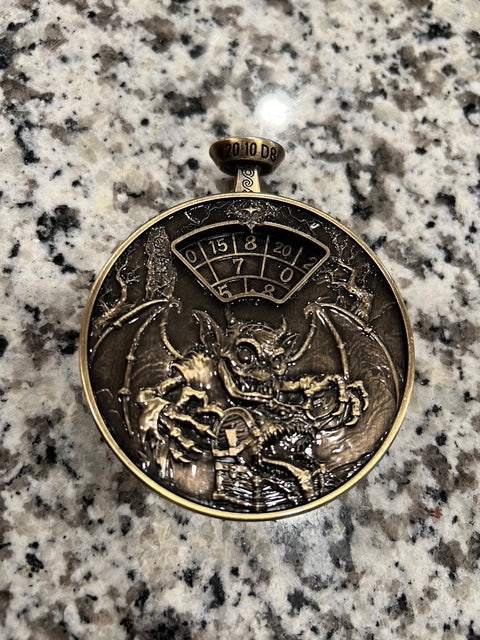 Antique Brass Stopwatch Spinner Dice