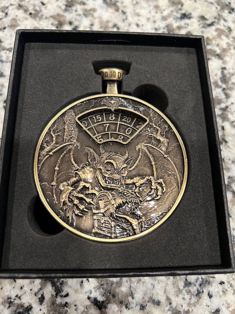 Antique Brass Stopwatch Spinner Dice