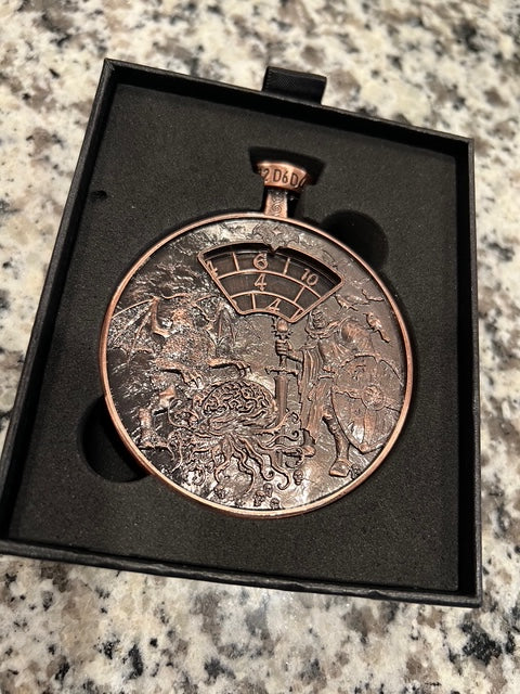 Antique Copper Stopwatch Spinner Dice