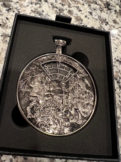 Antique Silver Stopwatch Spinner Dice