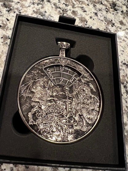 Antique Silver Stopwatch Spinner Dice