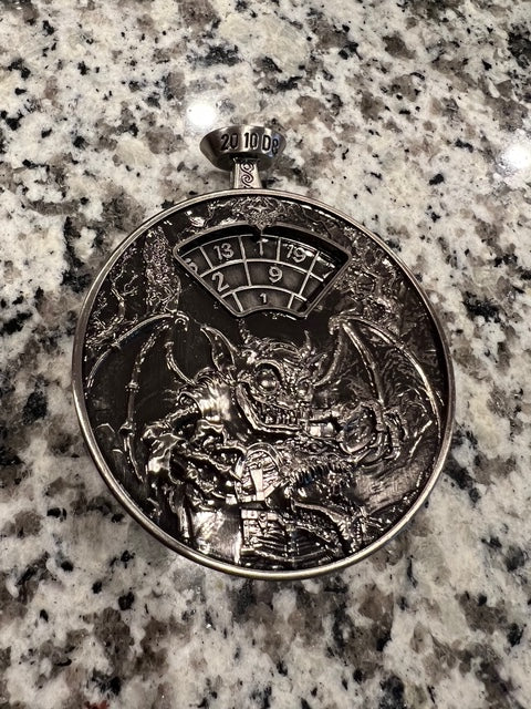 Antique Silver Stopwatch Spinner Dice