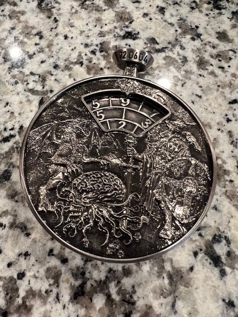 Antique Silver Stopwatch Spinner Dice