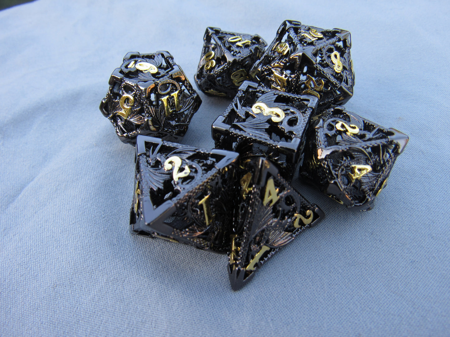 Black and Gold Dragon Hollow Dice