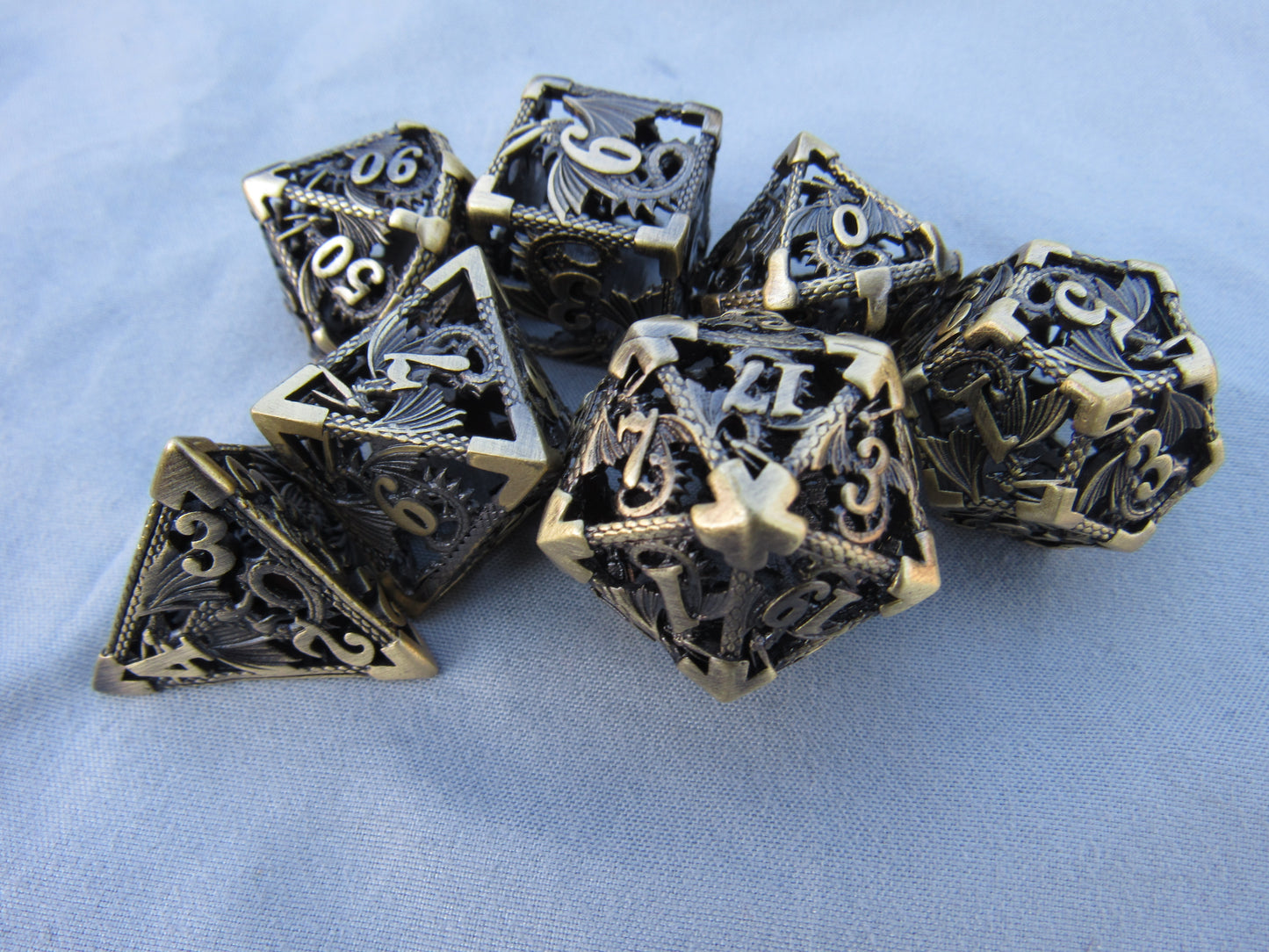 Antique Brass Dragon Hollow Dice