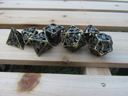 Antique Brass Dragon Hollow Dice