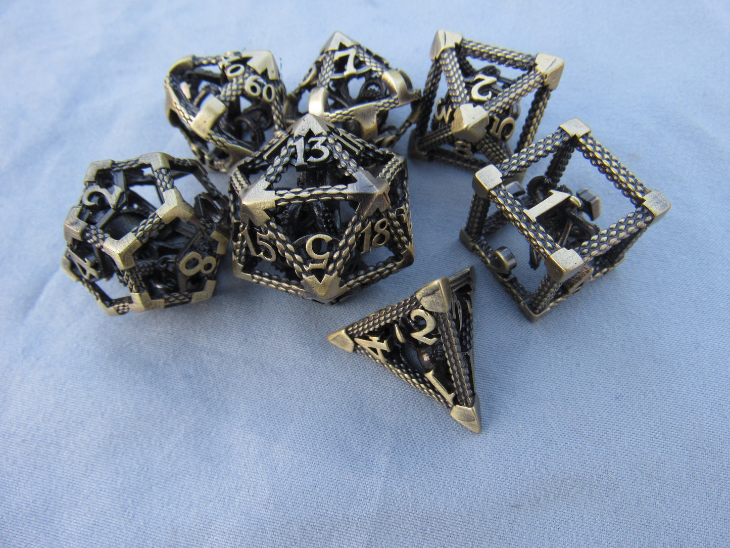 Antique Brass Caged Octopus Hollow Dice
