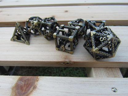 Antique Brass Caged Octopus Hollow Dice