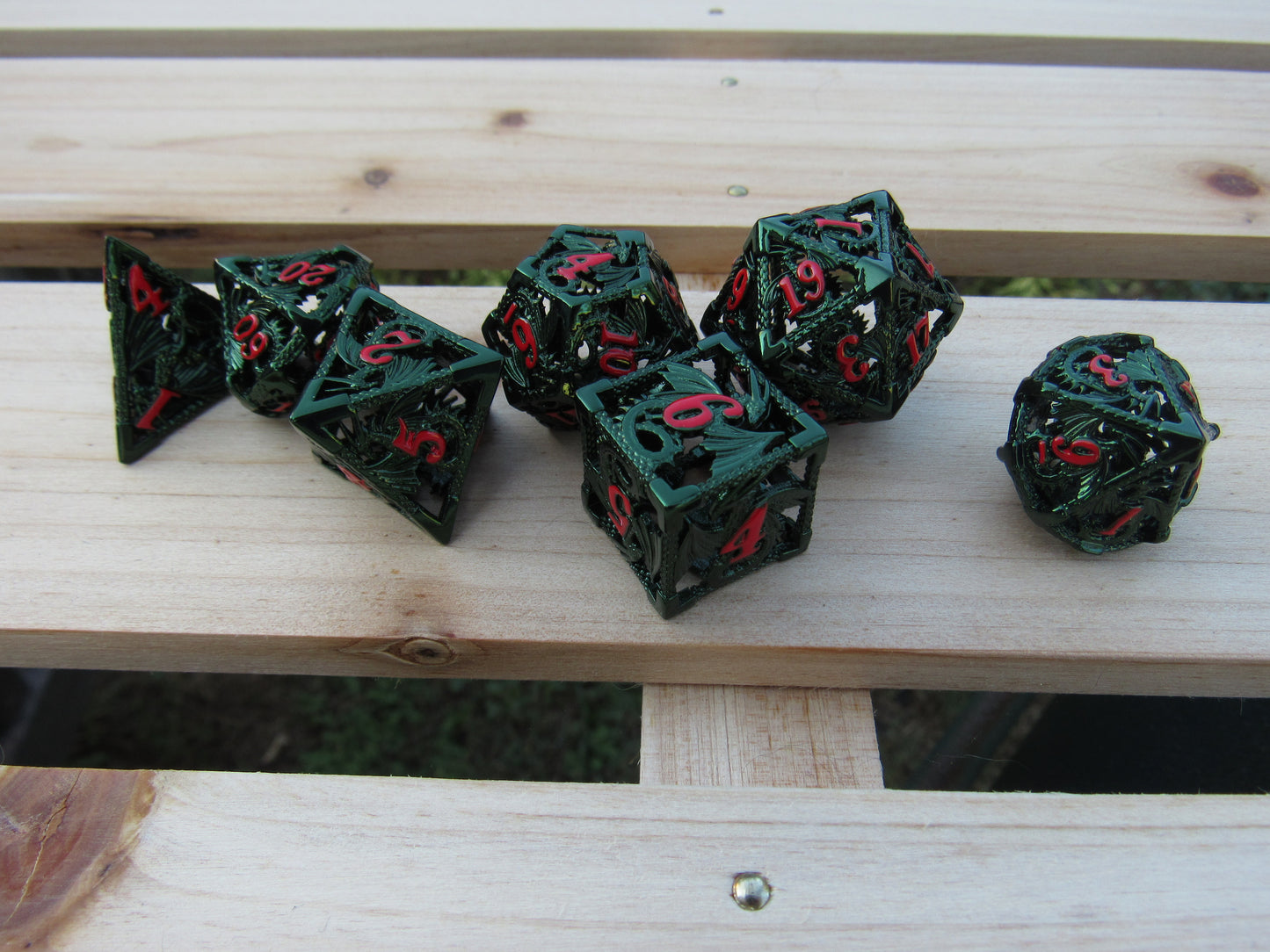 Green and Red Dragon Hollow Dice