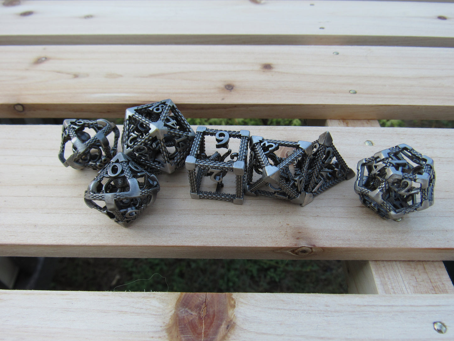 Antique Silver Caged Octopus Hollow Dice