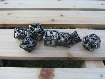 Antique Silver Caged Octopus Hollow Dice