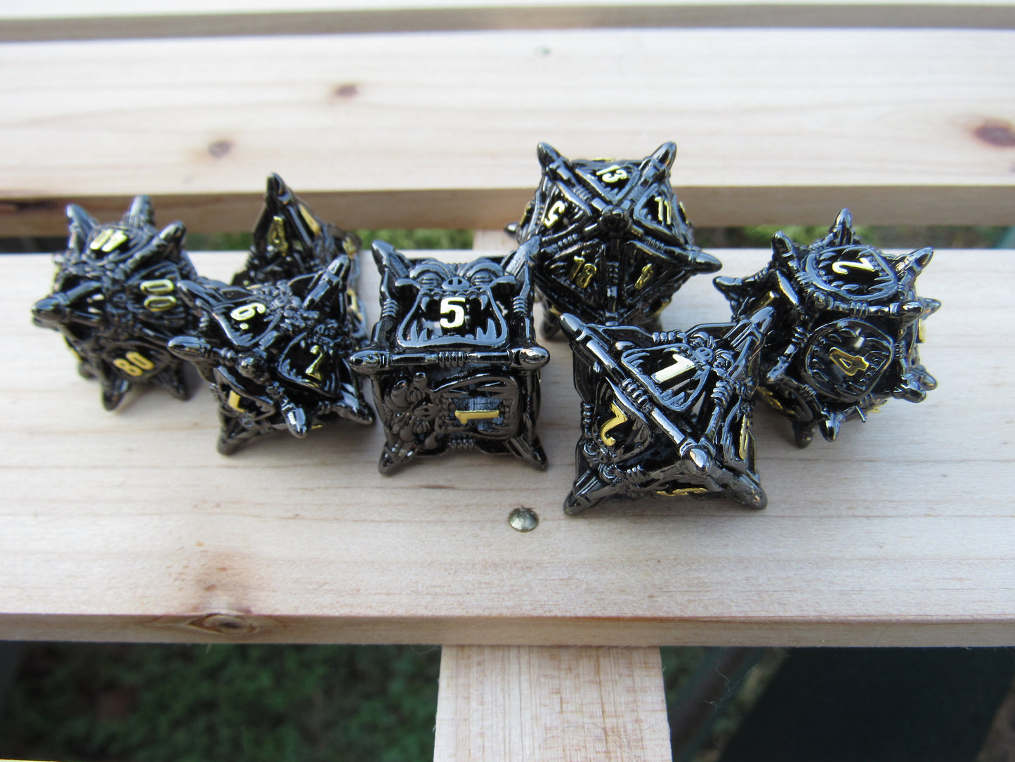 Black and Gold Mimic Hollow Dice