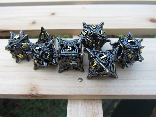 Black and Gold Mimic Hollow Dice
