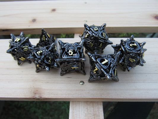 Black and Gold Mimic Hollow Dice