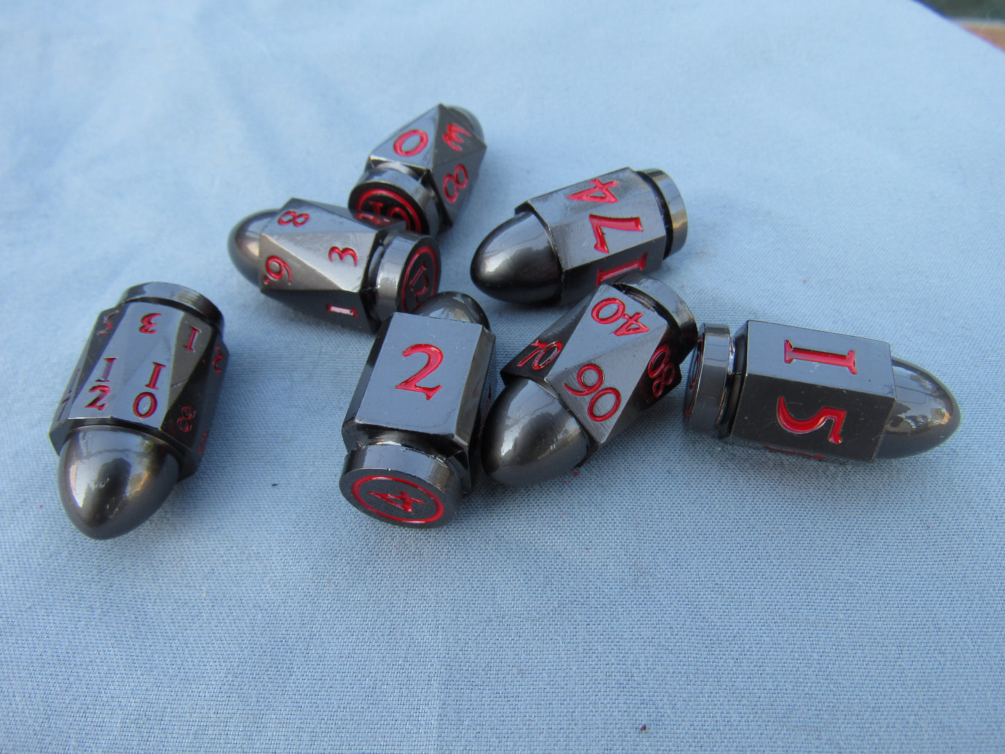 Black and Red Bullet Dice