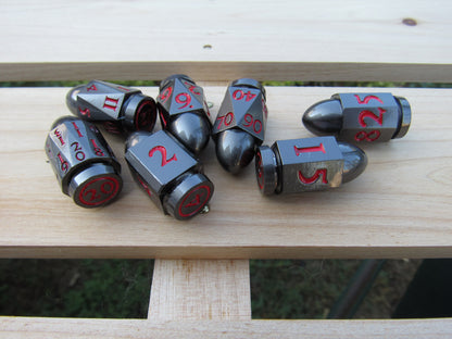 Black and Red Bullet Dice