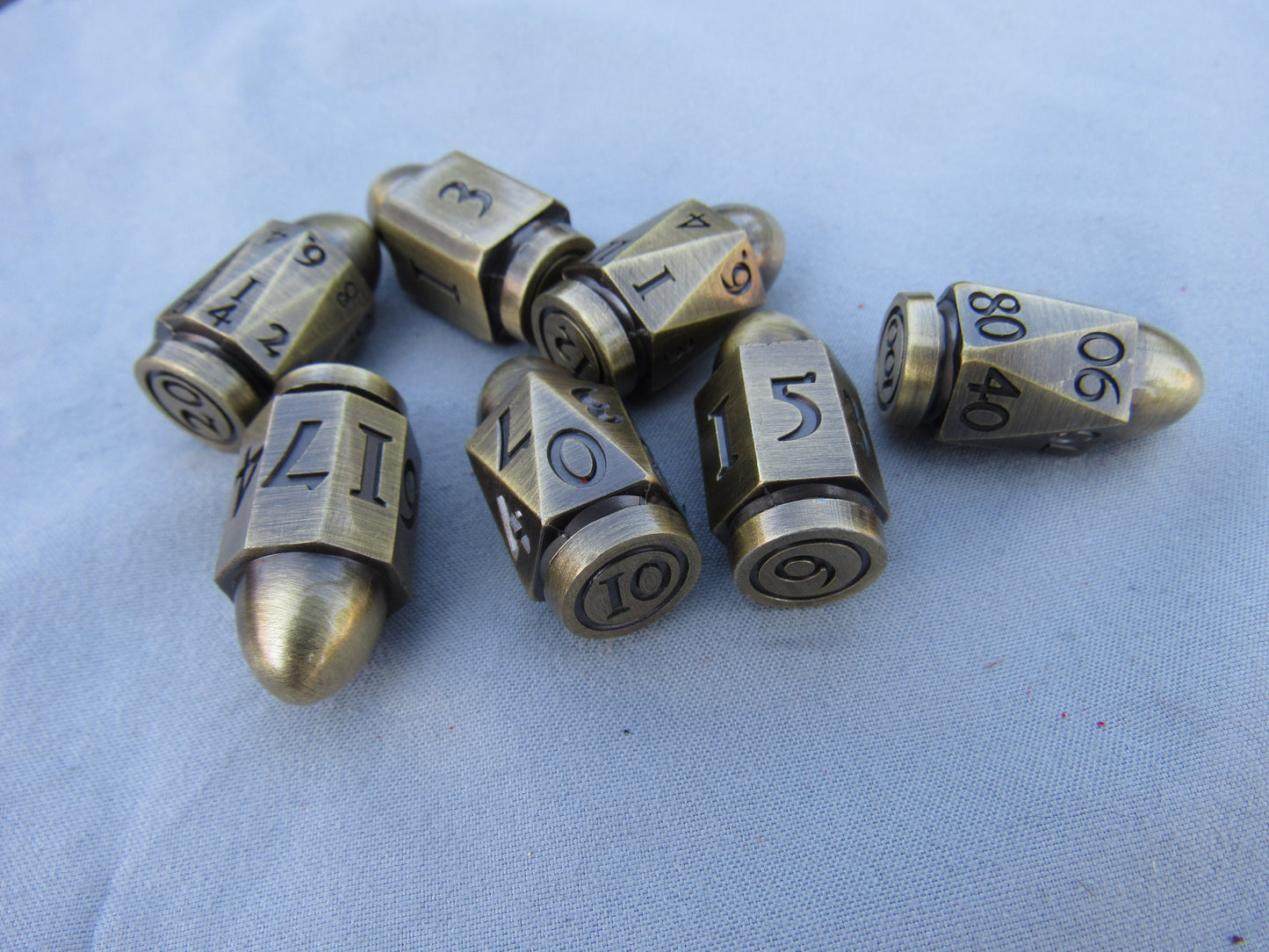 Antique Brass Bullet Dice