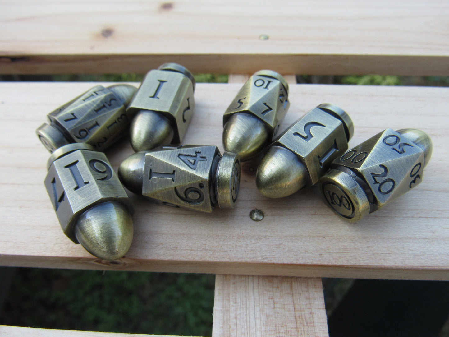 Antique Brass Bullet Dice