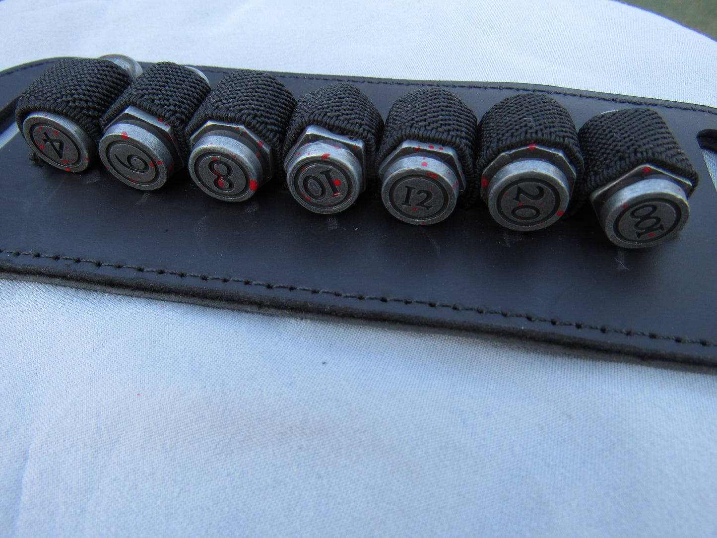 Silver and Blood Splatter Bullet Dice