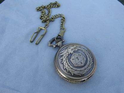 Tiny Dice in Ouroboros Dragon Pocket Watch Case