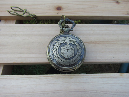 Tiny Dice in Ouroboros Dragon Pocket Watch Case