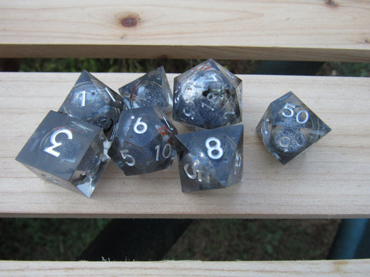 Grey Koi Fish Liquid Core Sharp Resin Dice