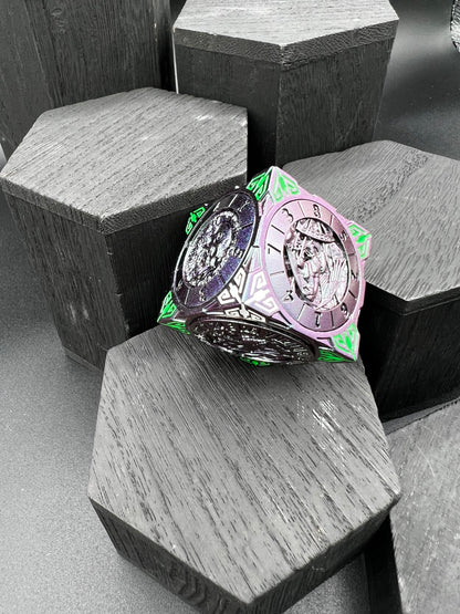 Cube Spinner - Green and Purple Duochrome