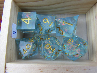 Sky Blue Sharp Resin Dice