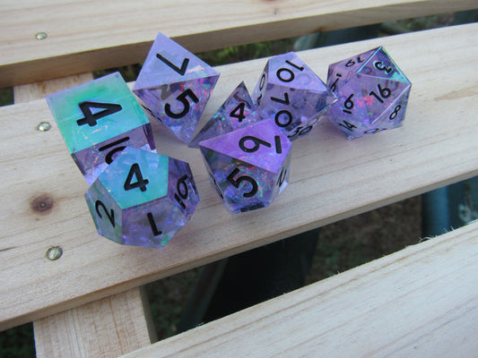 Purple Iridescent Sharp Resin Dice
