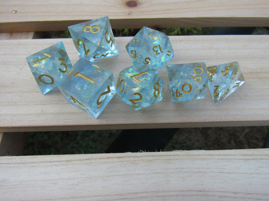 Sky Blue Sharp Resin Dice
