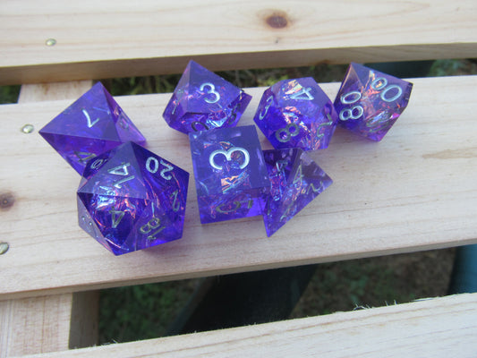 Purple Sharp Resin Dice