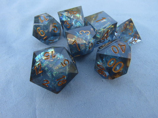 Grey Sharp Resin Dice
