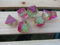 Green and Pink Sharp Resin Dice