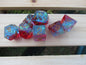 Red and Blue Sharp Resin Dice